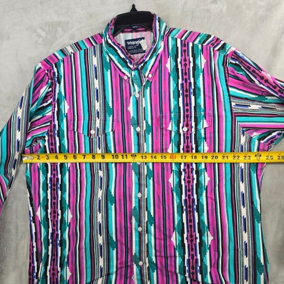 Vintage Wrangler Western Aztec Shirt Mens Size 17.5‎ / 35 rodeo cowboy - Picture 4 of 8